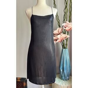 PS Per Seption Black Chic Spaghetti Strap Dress Size Large 90s Vintage‎ Retro